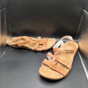 Abeo Bea Braid Tan Leather Strappy Sandals Womens 11M BW0171 B.I.O.system Cork